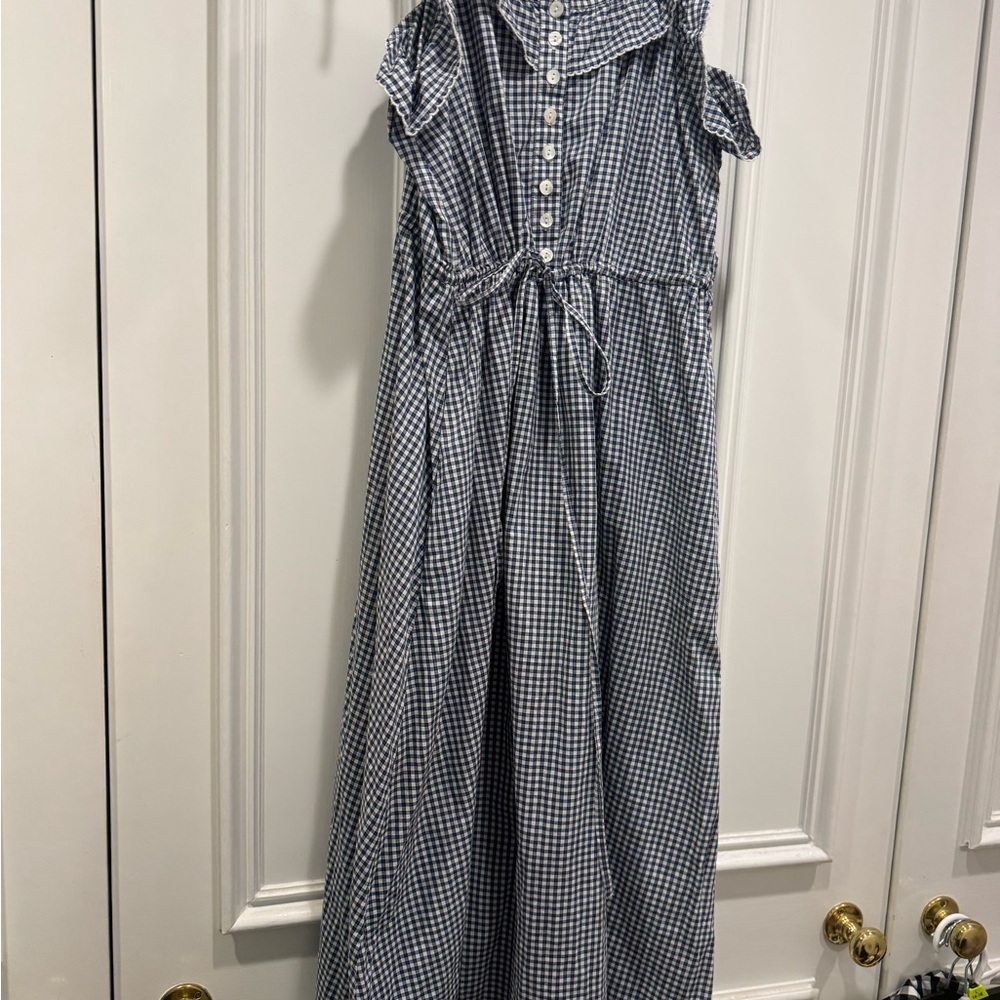Soleil Blue Gingham Ruffle Dress - Picture 2 of 7